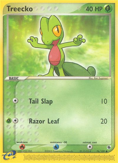 Treecko – Ruby & Sapphire 76/109 Pokémon card