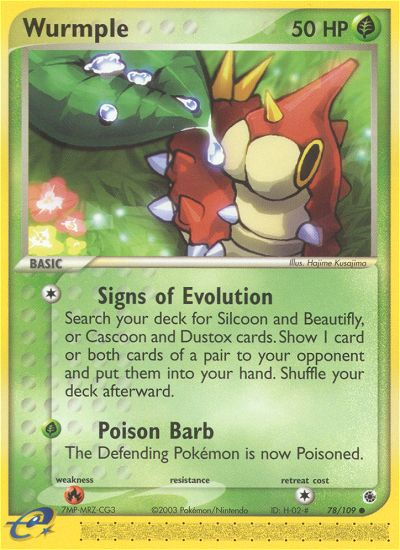 Wurmple – Ruby & Sapphire 78/109 Pokémon card