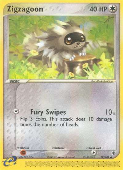 Zigzagoon – Ruby & Sapphire 79/109 Pokémon card