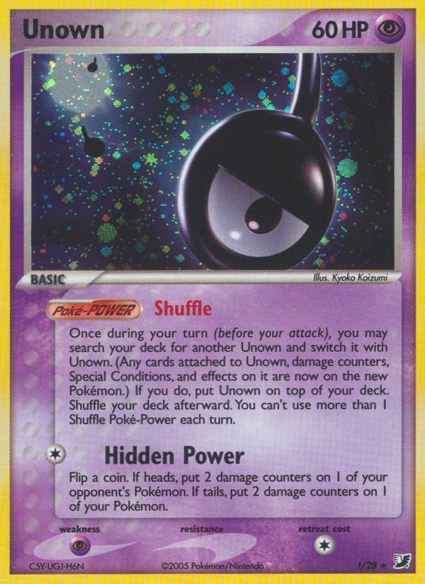 Unown – Unseen Forces !/28 Pokémon card
