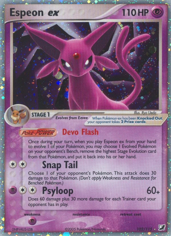 Espeon ex – Unseen Forces 102/115 Pokémon card