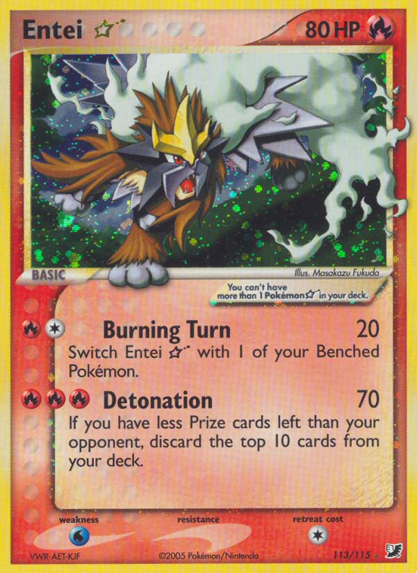 Entei ☆ – Unseen Forces 113/115 Pokémon card