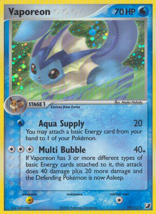 Vaporeon – Unseen Forces 19/115 Pokémon card