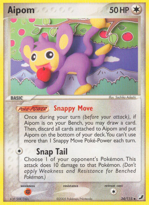 Aipom – Unseen Forces 34/115 Pokémon card