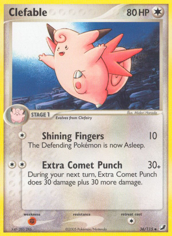 Clefable – Unseen Forces 36/115 Pokémon card