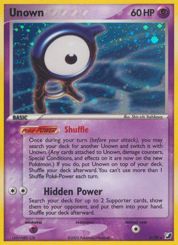 Unown – Unseen Forces A/28 Pokémon card