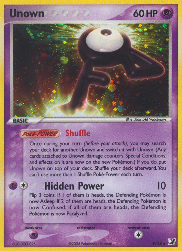 Unown – Unseen Forces F/28 Pokémon card
