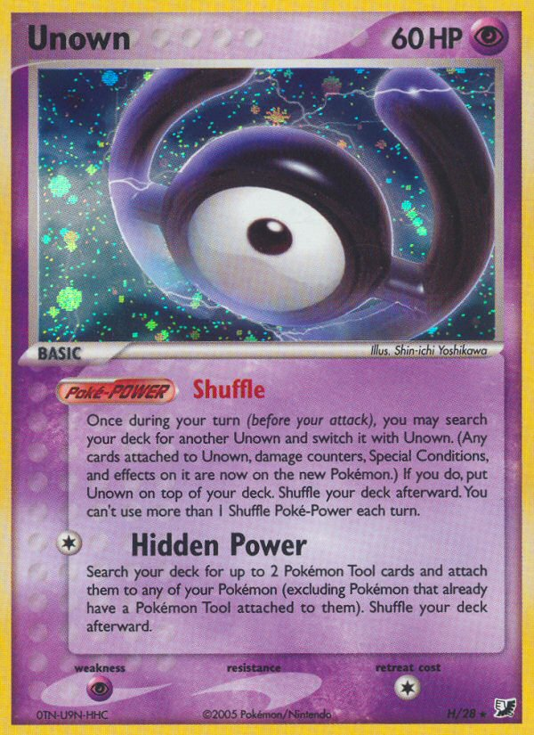 Unown – Unseen Forces H/28 Pokémon card