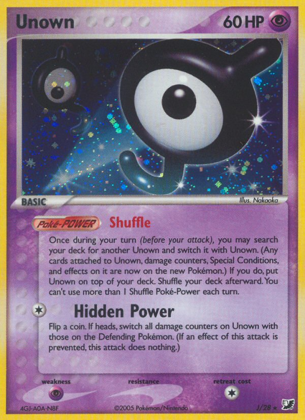 Unown – Unseen Forces J/28 Pokémon card