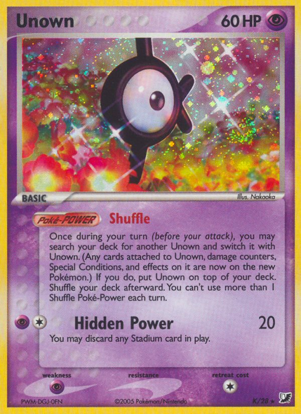 Unown – Unseen Forces K/28 Pokémon card