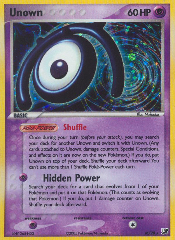 Unown – Unseen Forces M/28 Pokémon card