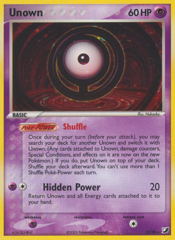 Unown – Unseen Forces O/28 Pokémon card