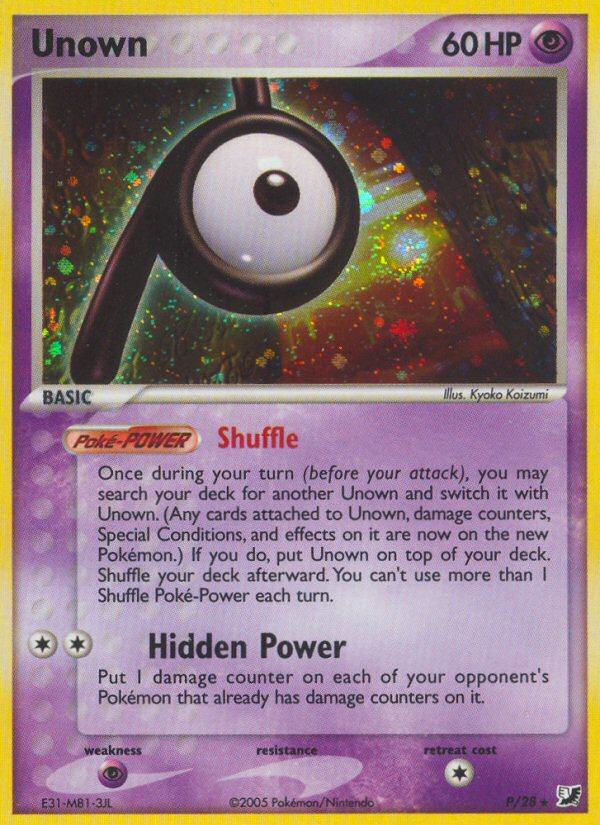 Unown – Unseen Forces P/28 Pokémon card
