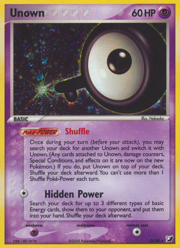 Unown – Unseen Forces Q/28 Pokémon card