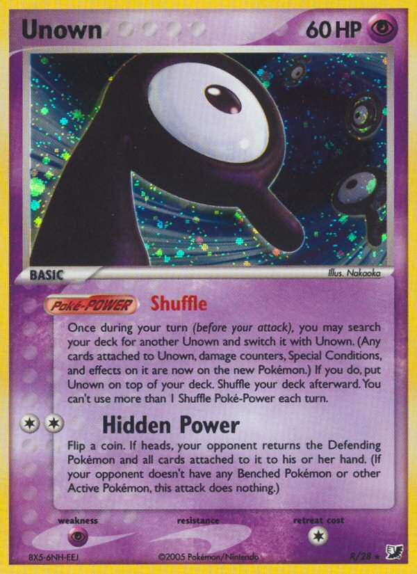 Unown – Unseen Forces R/28 Pokémon card