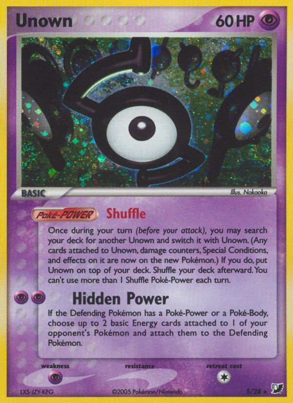 Unown – Unseen Forces S/28 Pokémon card