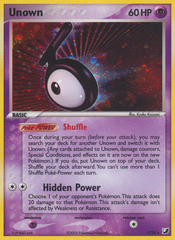Unown – Unseen Forces T/28 Pokémon card