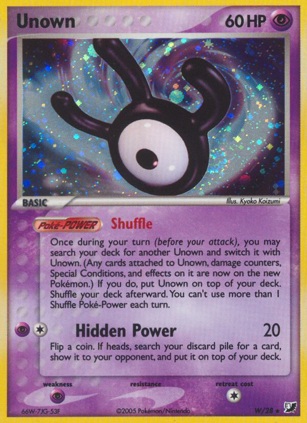 Unown – Unseen Forces W/28 Pokémon card