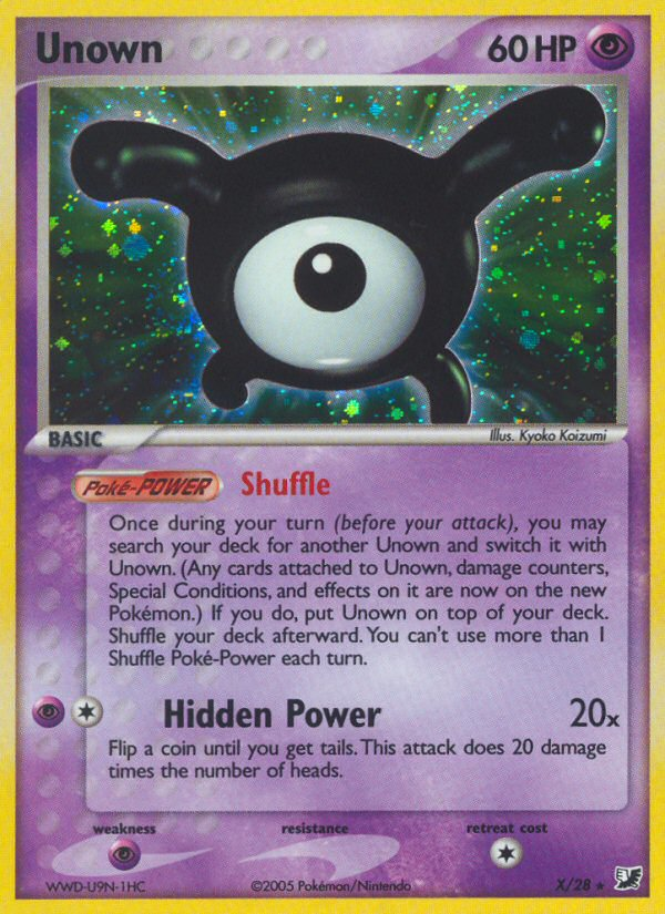 Unown – Unseen Forces X/28 Pokémon card