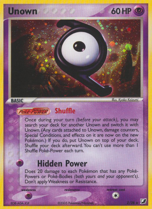 Unown – Unseen Forces Z/28 Pokémon card