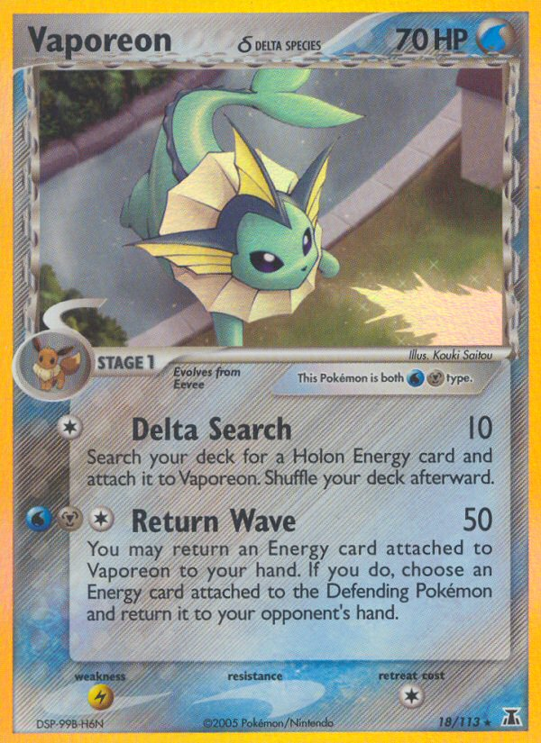 Vaporeon δ – Delta Species 18/113 Pokémon card