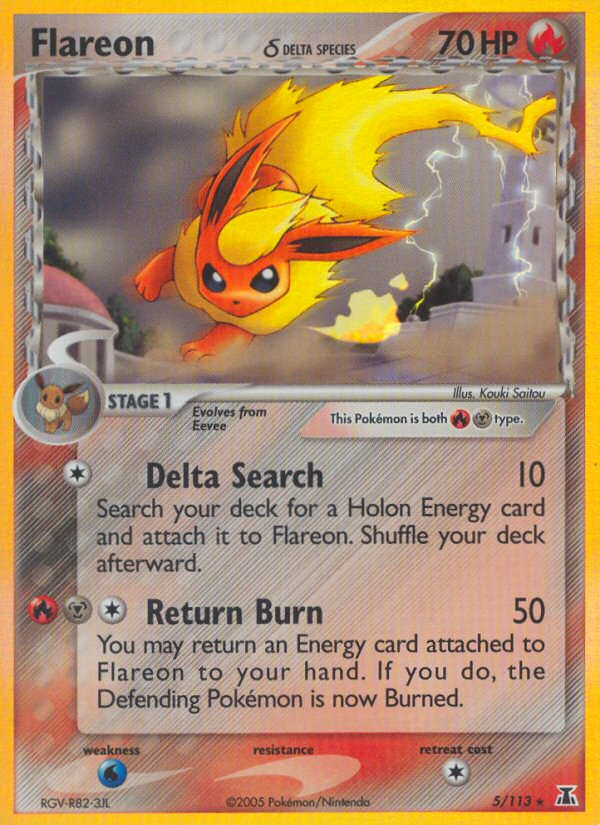 Flareon δ – Delta Species 5/113 Pokémon card
