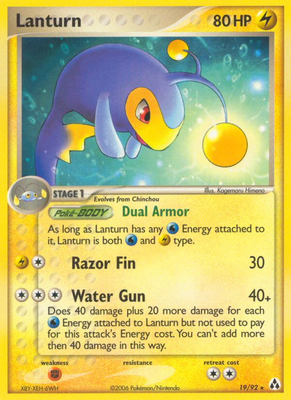Lanturn – Legend Maker 19/92 Pokémon card