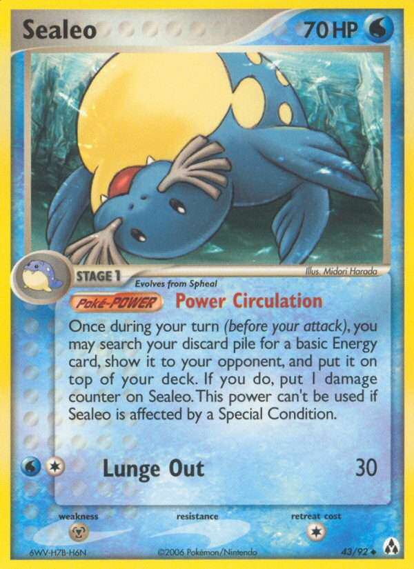 Sealeo – Legend Maker 43/92 Pokémon card