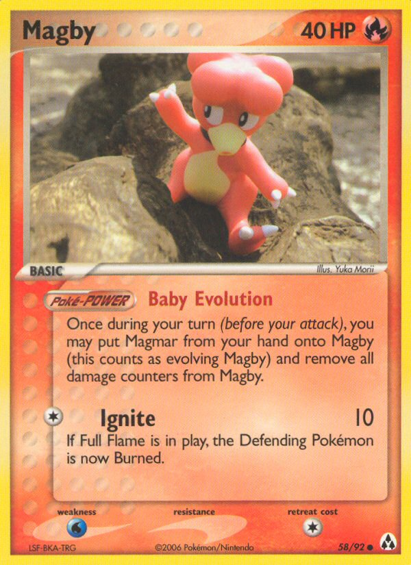 Magby – Legend Maker 58/92 Pokémon card