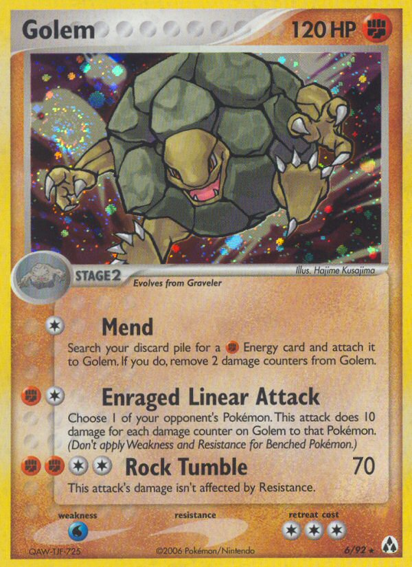 Golem – Legend Maker 6/92 Pokémon card