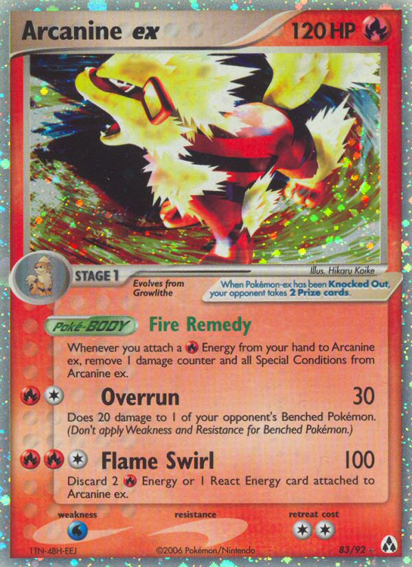 Arcanine ex – Legend Maker 83/92 Pokémon card