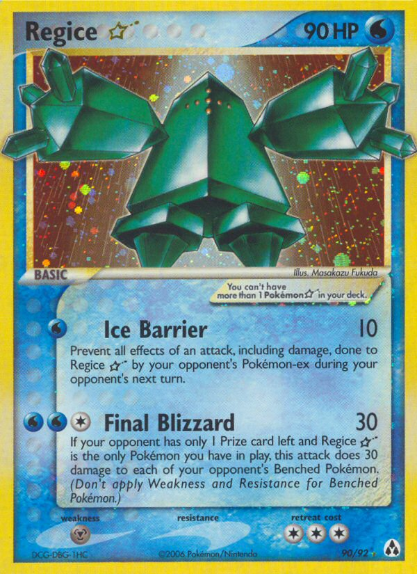 Regice ☆ – Legend Maker 90/92 Pokémon card
