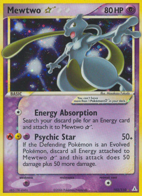 Mewtwo ☆ – Holon Phantoms 103/110 Pokémon card