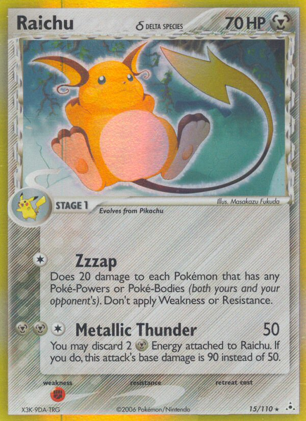 Raichu δ – Holon Phantoms 15/110 Pokémon card