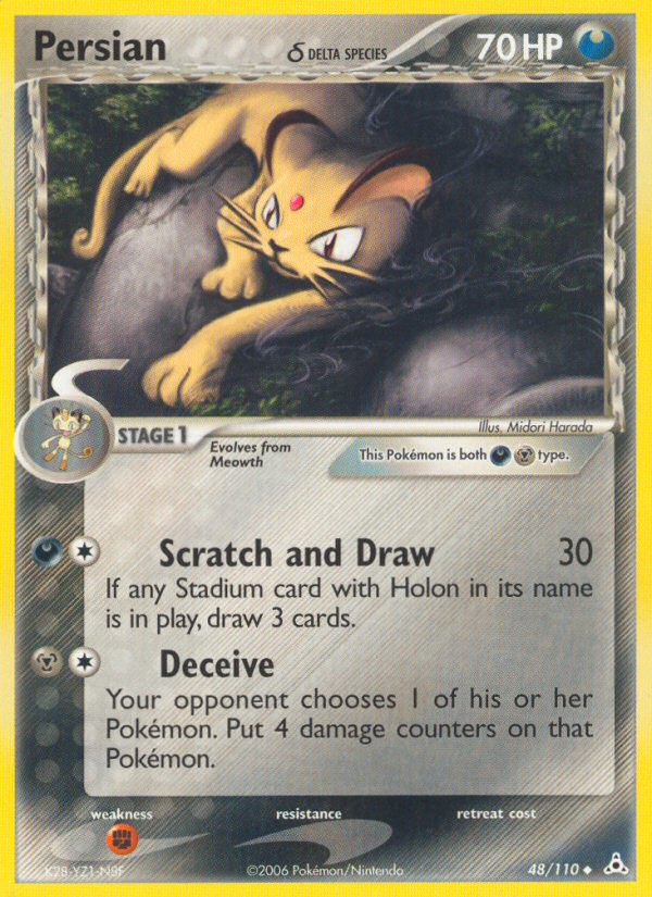 Persian δ – Holon Phantoms 48/110 Pokémon card