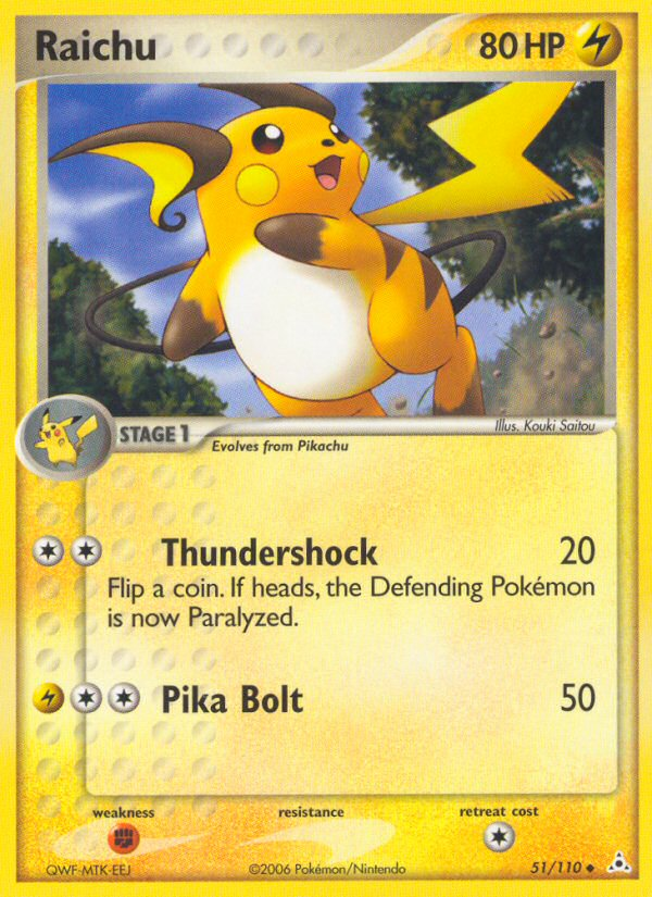 Raichu – Holon Phantoms 51/110 Pokémon card