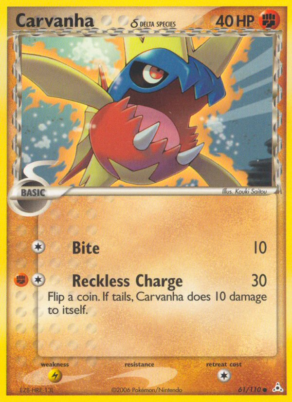 Carvanha δ – Holon Phantoms 61/110 Pokémon card