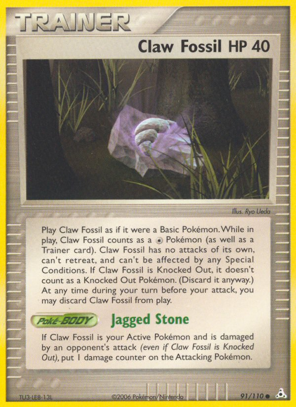 Claw Fossil – Holon Phantoms 91/110 Pokémon card