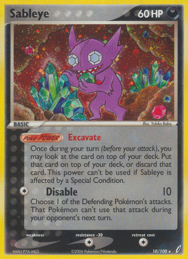 Sableye – Crystal Guardians 10/100 Pokémon card