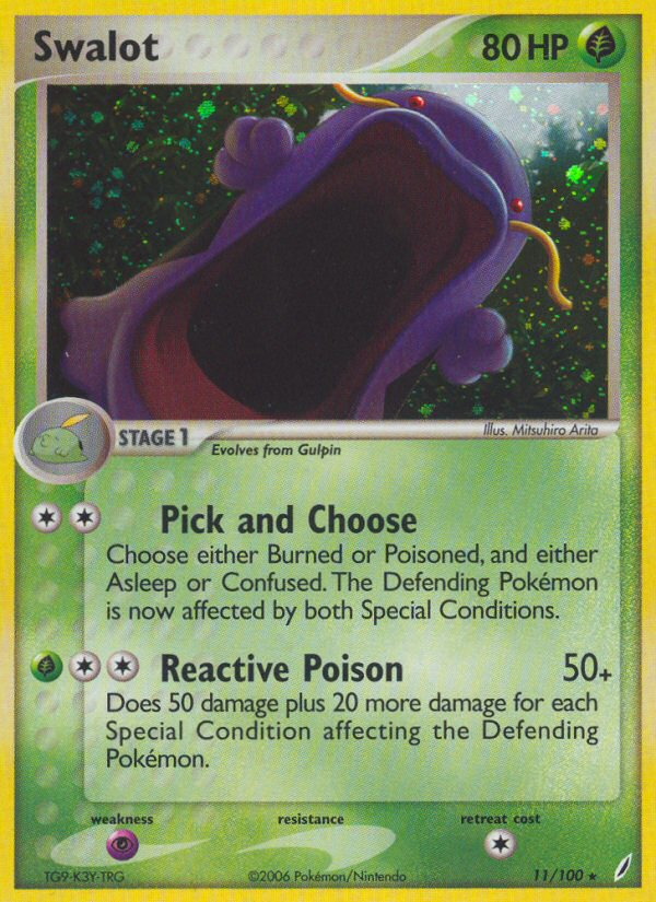 Swalot – Crystal Guardians 11/100 Pokémon card