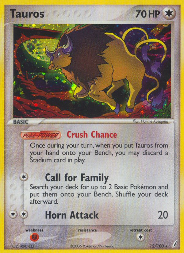 Tauros – Crystal Guardians 12/100 Pokémon card