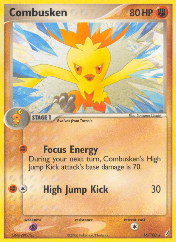 Combusken – Crystal Guardians 16/100 Pokémon card