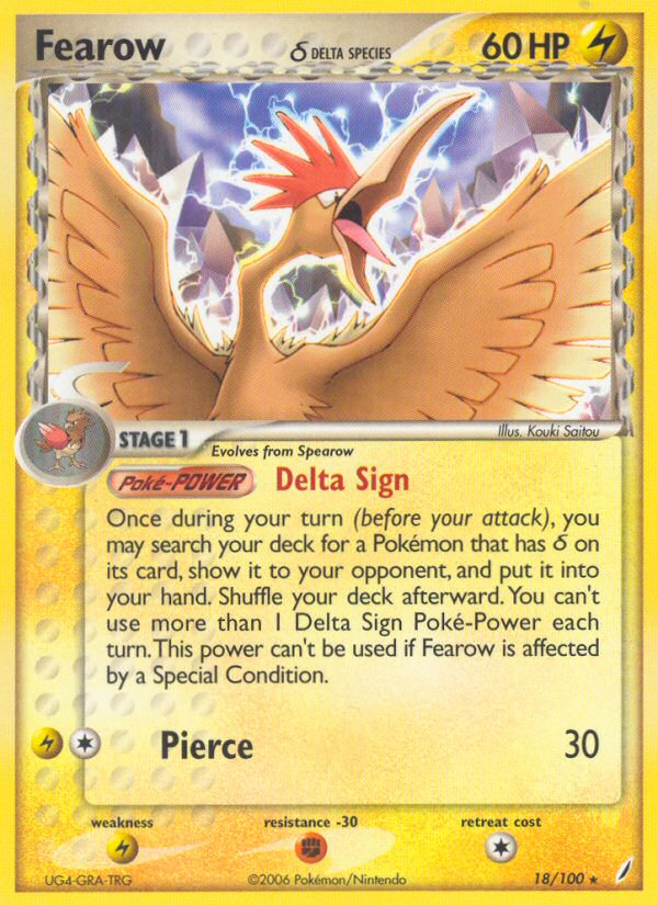 Fearow δ – Crystal Guardians 18/100 Pokémon card