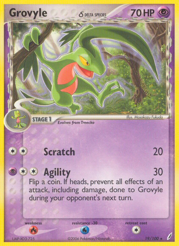 Grovyle δ – Crystal Guardians 19/100 Pokémon card