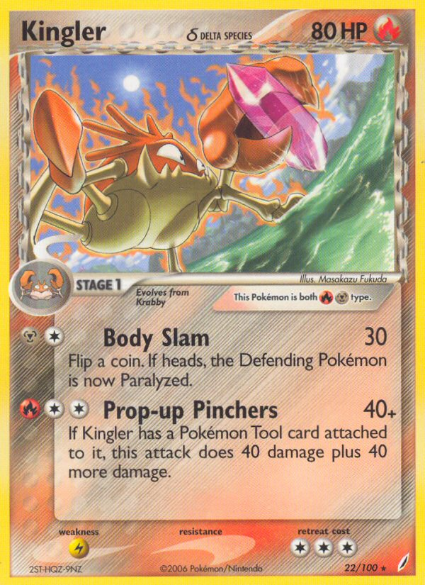 Kingler δ – Crystal Guardians 22/100 Pokémon card