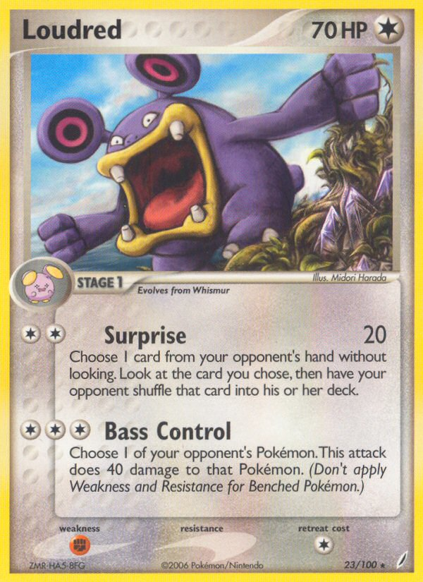 Loudred – Crystal Guardians 23/100 Pokémon card