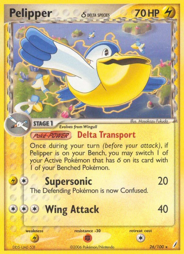 Pelipper δ – Crystal Guardians 26/100 Pokémon card