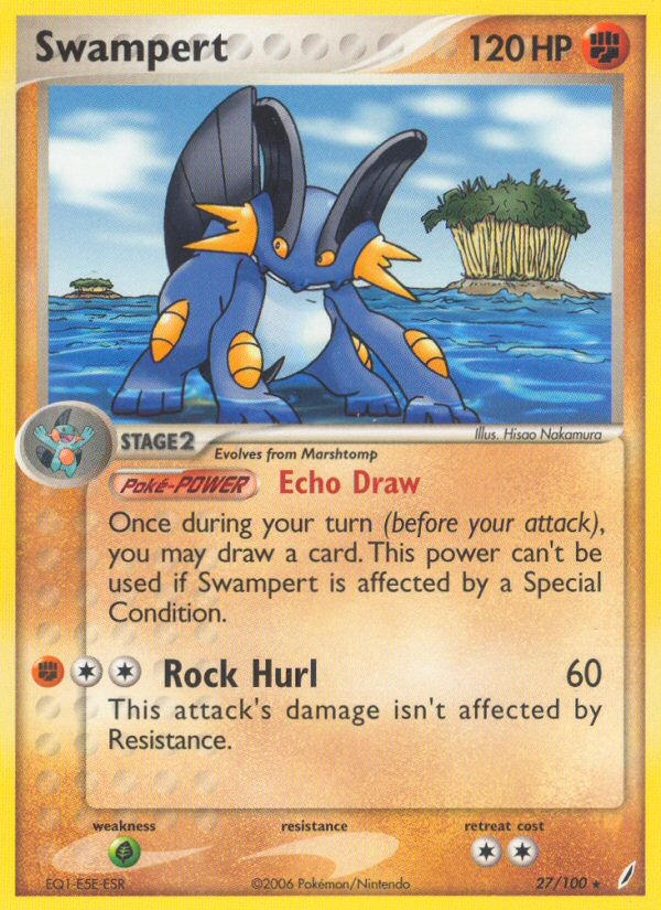 Swampert – Crystal Guardians 27/100 Pokémon card