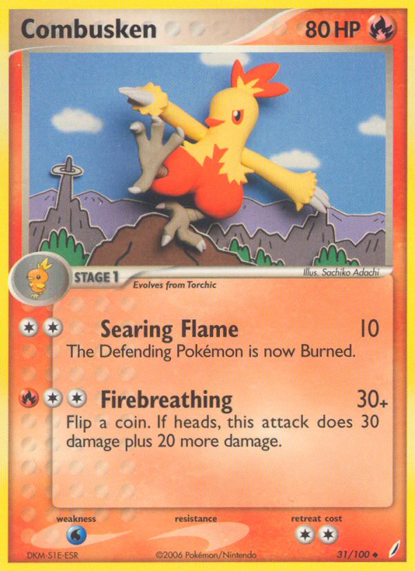 Combusken – Crystal Guardians 31/100 Pokémon card