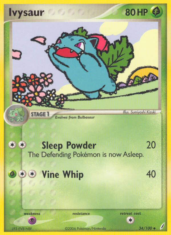 Ivysaur – Crystal Guardians 34/100 Pokémon card